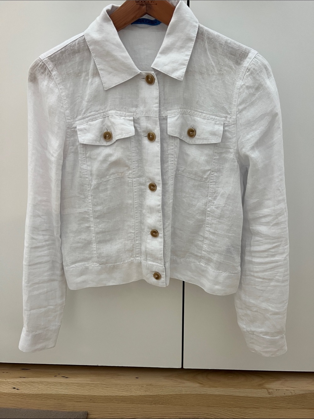J. McLaughlin White Linen Button-Front Jacket small NWOT